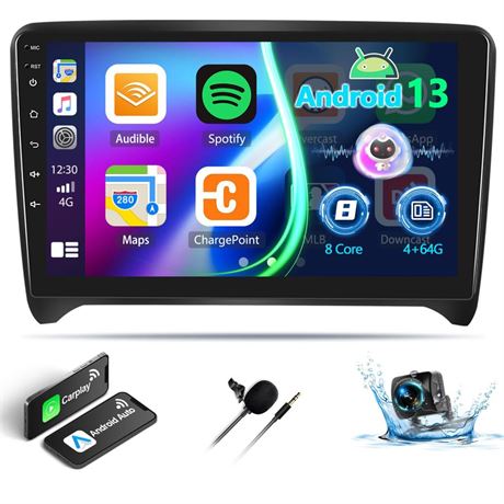 8-Core 4+64G Android Car Stereo for Audi TT MK2 8J 2008-2014 with Carplay