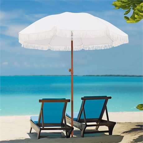 Patio Umbrella with UPF 50+ Protection, 8 Ribs, Push Button Tilt - Versatile