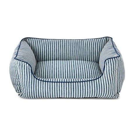 Vibrant Life Large High Wall Striped Dog Bed  Blue and Cream  27  X 36