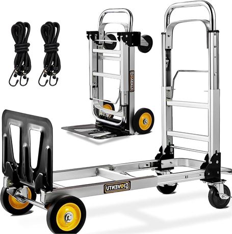 Aluminium Hand Truck Dolly 3-in-1, Convertible Hand Dolly Cart 440 lbs