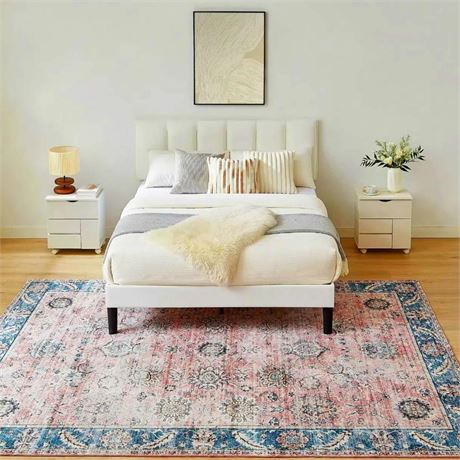 Floralux 3X5 Rugs for Bedroom Washable Area Rugs Non-Slip Non-Shedding Boho