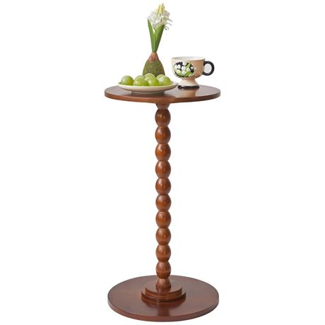 Aibiju Round Side Table, Solid Wood End Table, Small Drink Table Sofa End