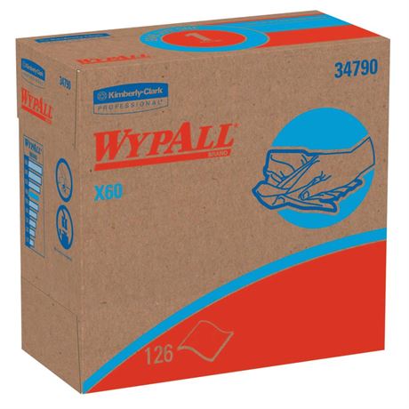 WypAll 34790 9-1/8 in. X 16-4/5 in. POP-up Box  X60 Cloths - White (126/Box)