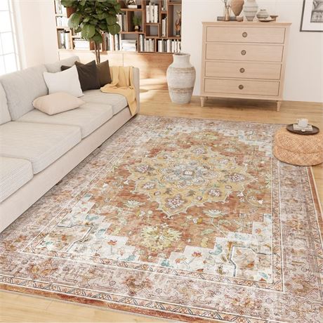 Machine Washable 7x9 Area Rugs for Living Room Vintage Rugs Carpet Rugs Non