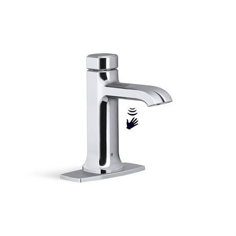 KOHLER Rubicon Battery Powered Touchless Single Hole Bathroom Faucet in