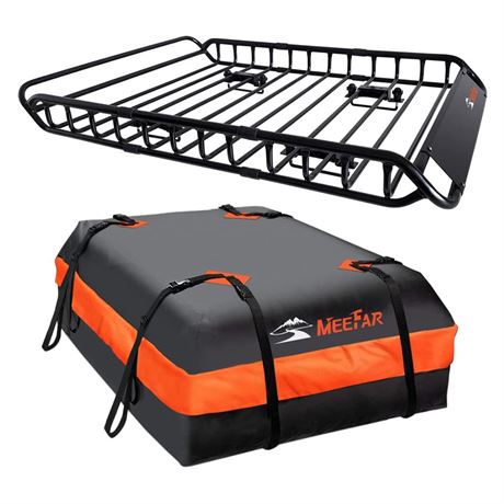 MeeFar Roof Rack Carrier Basket Universal Rooftop 51" X 36" X 5" + Waterproof