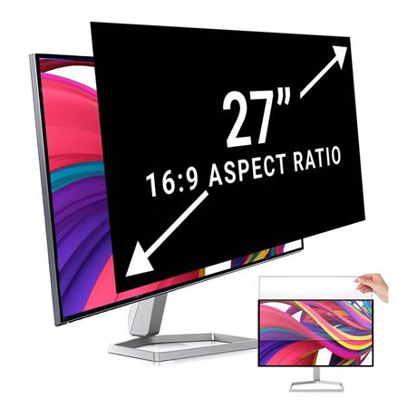 27 Inch Monitor Privacy Screen Computer Screen Privacy Filter for 16:9
