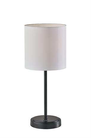 Mainstays 19" Height Black Finish Metal Material Stick Lamp with USB and USBC