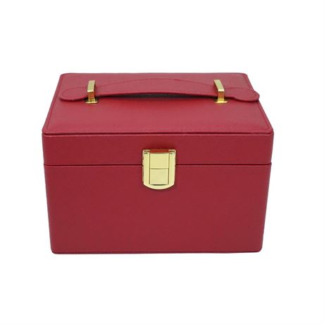 Jewelry Organizer, 2-Layers Jewelry Box, PU leather travel jewelry box with