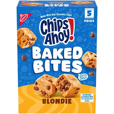 CHIPS AHOY! Baked Bites, Blondie, 5 - 1.5 oz Snack Packs (5 Bites per Pack)