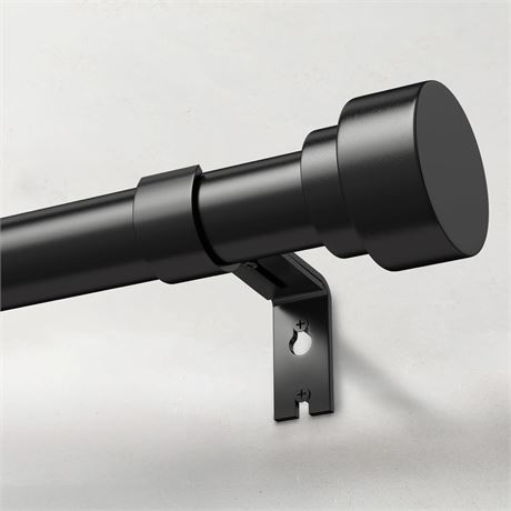 Heavy Duty Curtain Rods for Windows 48 to 84 Inch, 1 Inch Adjustable Black