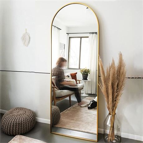 OGCAU Full Length Mirror, Floor Mirror Full Length, 65"x22" Arched-Top Mirror