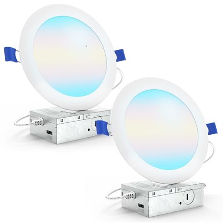 Sunco 6 Inch LED Recessed Light, Canless Ceiling Lights Slim with Junction Box,