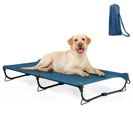 Folding Raised Dog Bed, Large Outdoor Elevated Dog Bed, Cooling Dog Beds, Chew