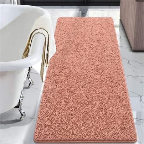 LOCHAS Luxury Bathroom Rug Shaggy Bath Mat 24 x 60 Inch, Washable Non Slip Bath