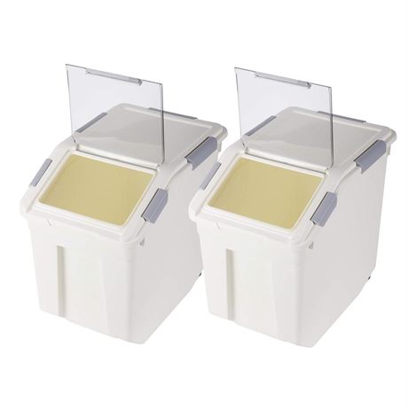 Flour Storage Container 25 lb (‎25 Liters) with Wheels Seal Locking Lid PP