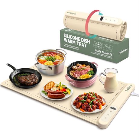 Food Warming Mat, Silicone Electric Warming Tray - Day Gifts, 6 Heat Settings,