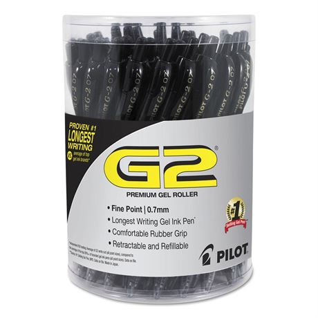 Pilot 84065 G2 Premium Retractable Gel Ink Pen, Refillable, Black Ink, .7 mm,