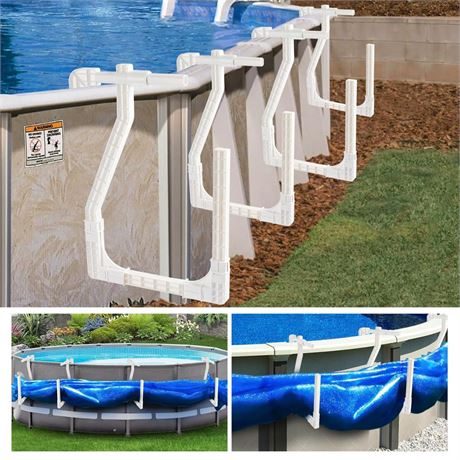 Solar Pool Cover Holder Adjustable Solar Saddle Pool Cover Hooks U-Shaped