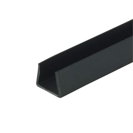 Outwater Plastics Black 1/2'' Styrene Plastic U-Channel/C-Channel 36 Inch