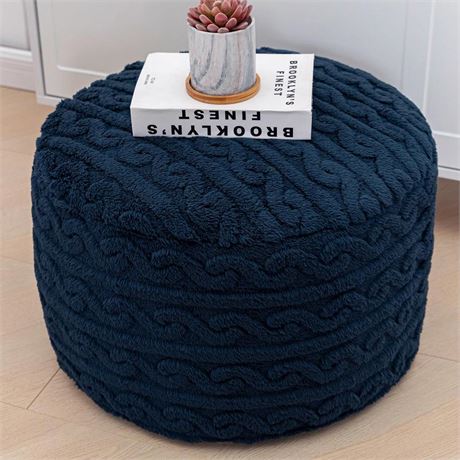 Ottoman Pouf Unstuffed 20x20x12 Inches Fluffy Ottoman Foot Rest(No Filler)