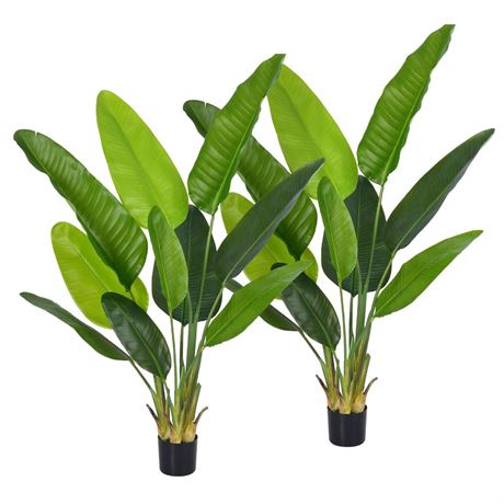 Artificial Bird of Paradise Plant, Fake Tree with Realistic Leaves and Durable