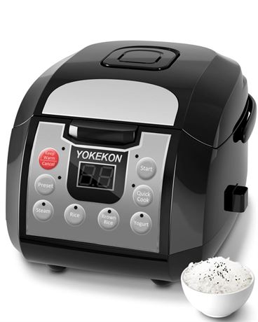 Rice Cooker 6 Cup, Stainless Steel Inner Pot, YOKEKON Professional 6 Cup