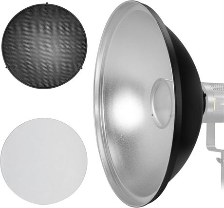 16"/42cm Beauty Dish Bowens Mount, Light Reflector Diffuser for Studio Strobe