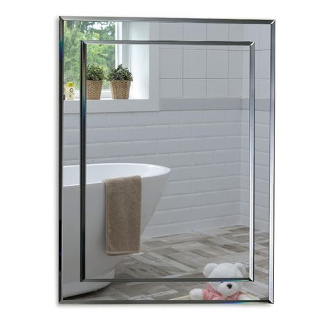 Neue Design Mood Rectangular Bathroom Mirror Wall Mounted (16 x 20 Inch),