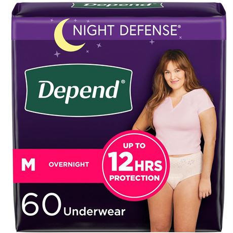 Depend Night Defense Adult Incontinence & Postpartum Bladder Leak Underwear For