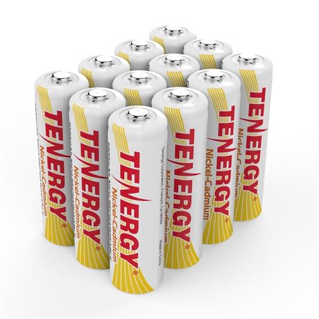 Tenergy 12 Pack AA NiCd Rechargeable Batteries for Solar Garden Lights