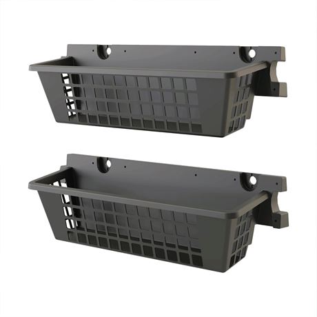 Suncast 25" x 7.25" Shelf Basket Accessory for Outdoor Shed, Black (2-Pack)