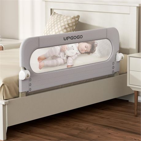 Folding Bed Rail for Toddlers,Baby Bed Rail Guard with Reinforced Anchor Safety