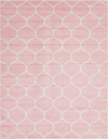 Unique Loom Trellis Frieze Collection Area Rug - Rounded (8' x 10', Light Pink/