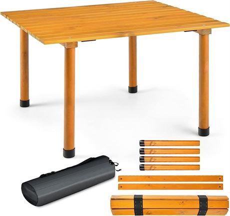 Camping Table, Folding Camping Table, Roll Up Portable Picnic Table with