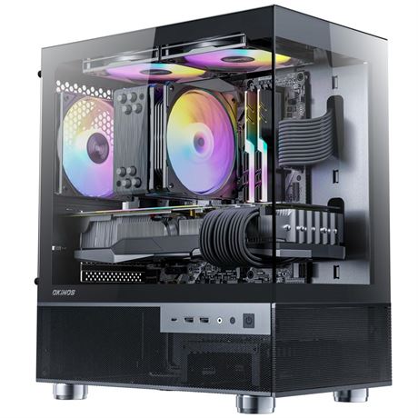 OFFSITE Aqua 3, Micro ATX Case, MATX PC Case with 3 X 120mm ARGB Fan