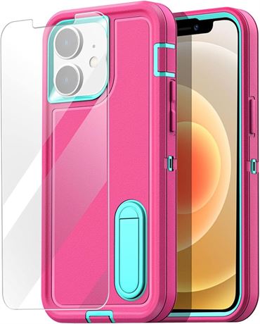 AICase for iPhone 12/12 Pro Case Built-in Kickstand with Glass Screen