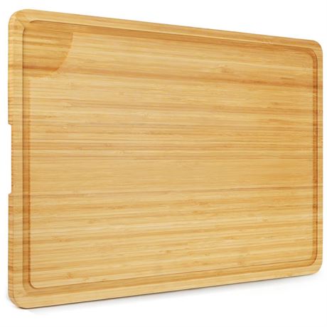 LotFancy Extra Large Bamboo Cutting Board, 30 x 20 Inch, Stove Top Cover Noodle