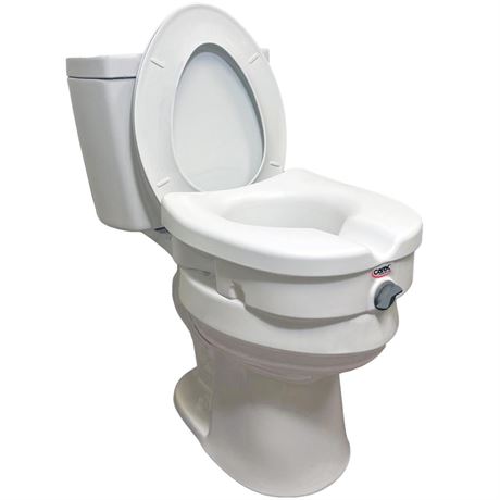 Carex E-Z Lock Raised Toilet Seat - 5 Inch Height Toilet Lift Seat Riser for