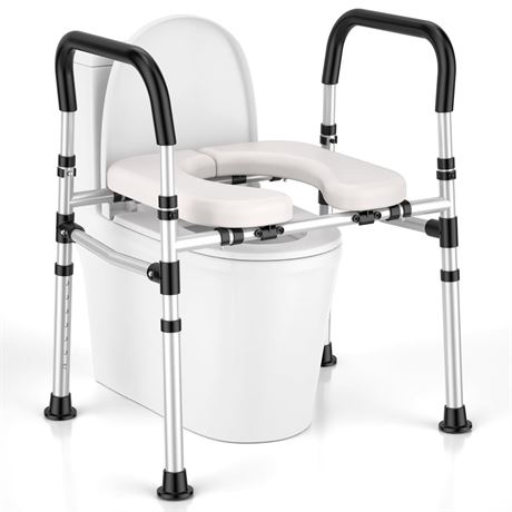 Toilet Seat Riser for Seniors, Raised Toilet Seat with Handles - FSA/HSA