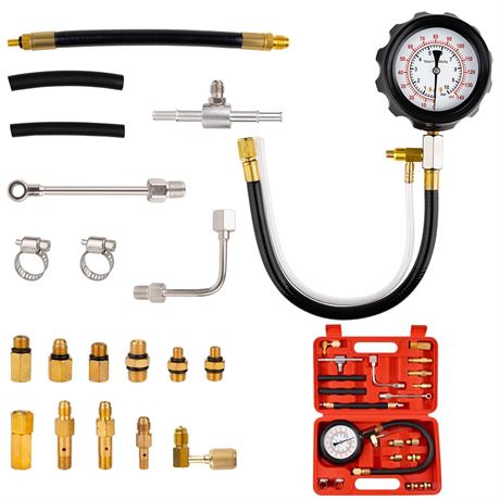 0-140PSI Fuel Pressure Tester Kit, Fuel Injector Injection Pump Pressure Gauge,