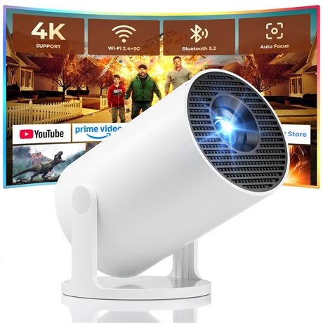 Mini Projector, Portable Projector with Wifi and Bluetooth, Built in Apps,