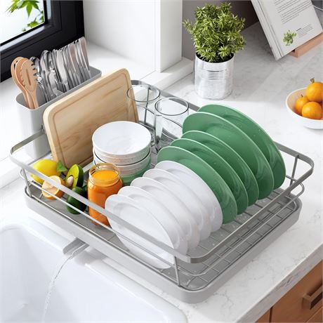 Kitsure Dish Drying Rack for Kitchen Counter, Stainless Steel Sink Organization
