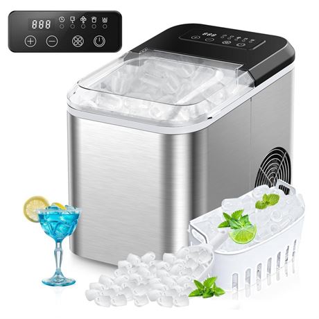 Catlyn Ice Maker Countertop, 9 Cubes in 6 Mins 35lbs/24Hrs Self Cleaning Quiet
