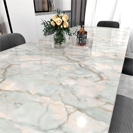 Thick 24" x 118" Marble Contact Paper Peel and Stick Countertops Waterproof