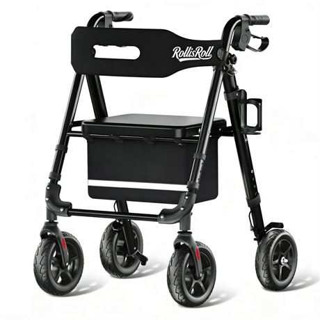 Walkers for Seniors Taller 5.3~7ft, Lightweight Foldable Rollator Walker, Built