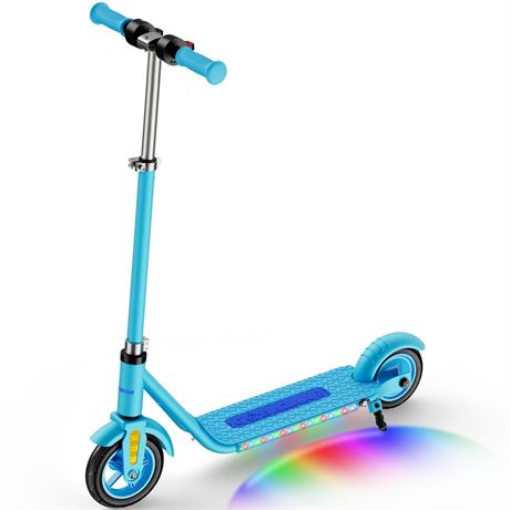 Electric Scooter for Kids Ages 6-12, 150W Hub Motor, 10 mph, Colorful Lights,