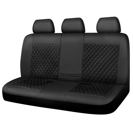 CAR PASS Leather Back Seat Cover, Universal Quilting Waterproof Bench Rear Seat