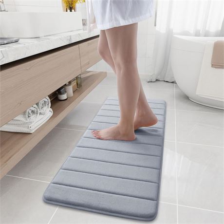 Buganda Memory Foam Bath Mat Rug, 47" x 17", Ultra Soft and Non-Slip Bathroom