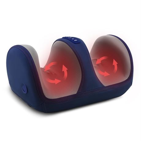 Foot Massager with Heat, Electric Foot and Calf Massager with Roller, Deep